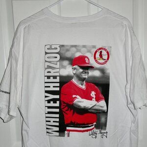This is a brand new Whitey Herzog St. Louis Cardinals baseball shirt
